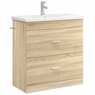 vidaXL Juego De Muebles De Ba&ntilde;o Roble Sonoma 81 X 40 X 84,5 Cm Vidaxl