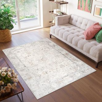 Tapiso Alfombra de polipropileno en beige, crema y gris 200x300 cm