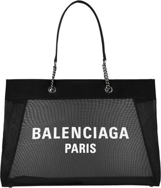 Balenciaga Large Duty Free Mesh & Leather Tote