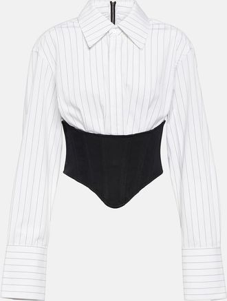 Dion Lee Corset striped cotton shirt