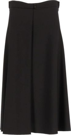Forte_Forte A-lijn Rok - Dames - Midirokken - Zwart - S - Wol - Rokken