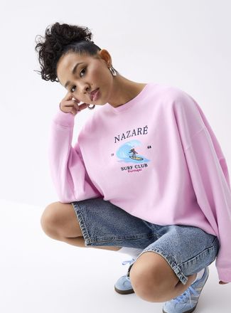 Twik Womens Oversized destination fleece sweatshirt