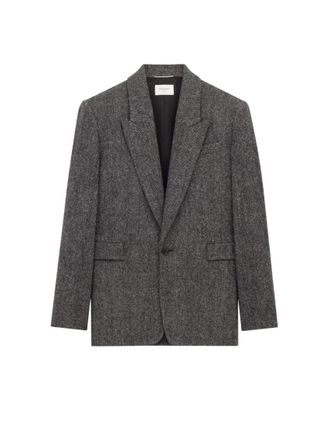 Saint Laurent Grey Peaked Lapel Blazer