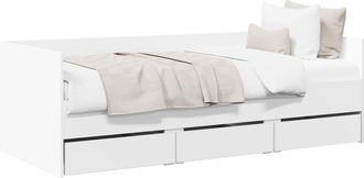 vidaXL Cama De D&iacute;a Con Caj&oacute;n Con Cabecera Blanco Madera De Ingenier&iacute;a Vidaxl