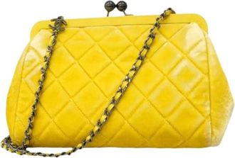 Chanel Pre-owned Clutches, female, Yellow, Size: ONE SIZE Pre-owned Vintage Shoulder Bag