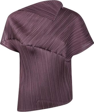 Pleats Please Issey Miyake Top asimmetrico Leap - Marrone