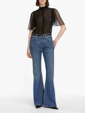 Frame Denim Lax Wide Leg Flare Jeans In Pilot