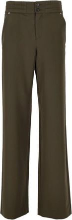 Pinko Vloeibare Verkeerslicht Broek - Dames - Wijde Broeken - Groen - XS - Broeken