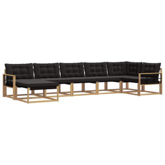 vidaXL Conjunto De Sof&aacute;s De Exterior Con Coj&iacute;n 7 Pcs Blanco Y Negro Vidaxl