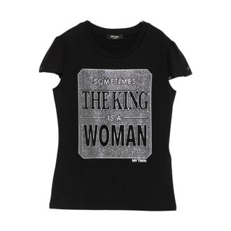MY TWIN Twinset Dames, Tops, Zwart, Maat: S