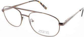 Signature Mens Brown Rectangular Eyeglass Frames 1111Brown56