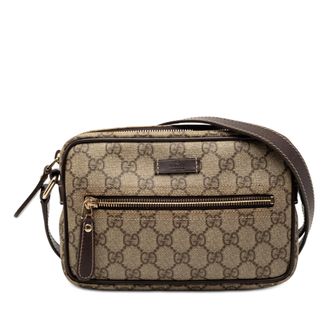Gucci Pre-owned Womens Gg Supreme Crossbody - Sage Green Textile - One Size