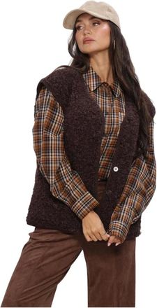 Object Object - Objiduna LO Waistcoat - Dames - Jassen - Bruin - Maat: XL