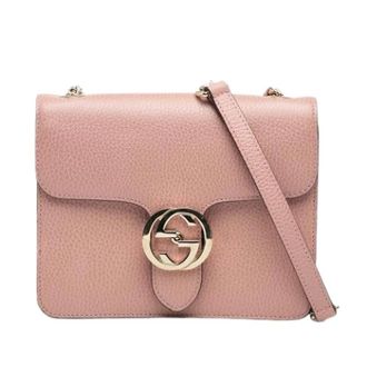 Gucci Pre-owned Cross Body Bags, female, Pink, Size: ONE SIZE Pre-owned Vintage Leather Crossbody Bag