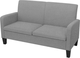 vidaXL Sofá de 2 plazas 135x65x76 cm gris claro Vidaxl