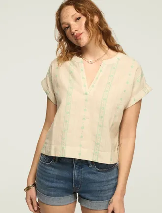 Lucky Brand Womens Novelty Popover Shirt