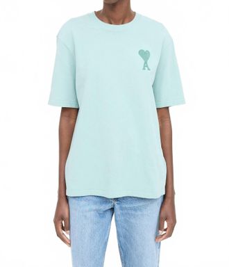 Ami Classic Logo T-Shirt In Light Blue