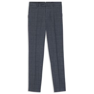 BOSS Slim-fit trousers in virgin wool, silk and linen