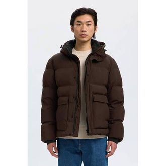 Selected gewatteerde jas donkerbruin