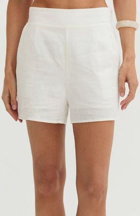 Crescent Easy Wear Linen Blend Shorts in White at Nordstrom, Size Medium