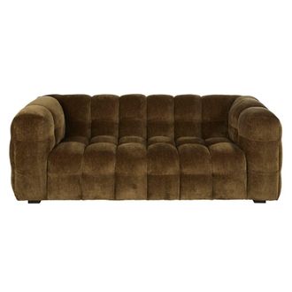 Maisons du monde Sof&aacute; de 2 plazas de terciopelo verde caqui