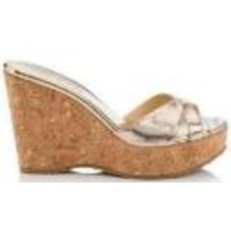 Jimmy Choo London Sandy Glitter Fabric Wedge Mules, Brand Size 34.5 ( US Size 4.5 )