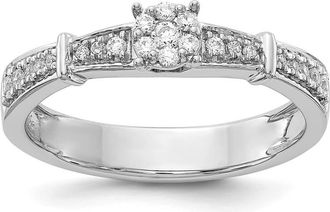 Diamond2Deal 14k White Gold Lab Grown Diamond Wedding Band Ring 1/5Ct Clarity- VS Color- G-H