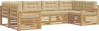 vidaXL Conjunto De Sof&aacute;s De Exterior 6 Uds. Y Beige Vidaxl