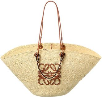 Loewe Anagram Large Iraca Palm & Leather Tote