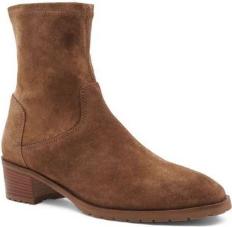Aquatalia Roza Weatherproof Sock Bootie in Champagne Suede at Nordstrom, Size 10.5