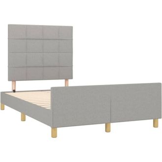 vidaXL Vidaxl - Estructura De Cama Sin Colch&oacute;n Tela Gris Claro 120x190 Cm