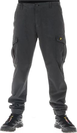 Lyle & Scott Zip- en knoopsluiting katoenmix broek met voor- en achterzakken - Heren - Slim Fit Broeken - Grijs - W33 - Katoen - Broeken