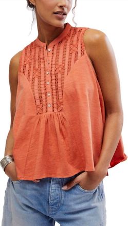 Free People Sunkissed Sleeveless Top In Red Mango
