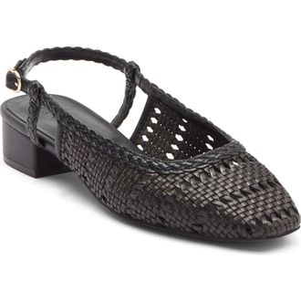 Nordstrom Rack Bretta Woven Slingback Pump in Black at Nordstrom Rack, Size 5.5
