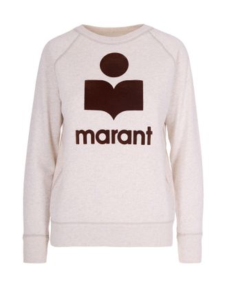 Isabel Marant Cotton Sweatshirt with Flocked Logo Detail