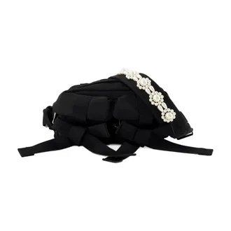 Simone Rocha Pearl-Embellished Nylon Crossbody Bag - Black