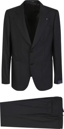 Lardini Zwarte Wollen Blazer Recht Gesneden Ontwerp - Heren - Business pakken - Zwart - S - Wol - Kostuums