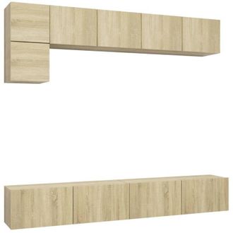 vidaXL Vidaxl - Muebles De Pared De Tv 5 Pzas Aglomerado Color Roble Sonoma