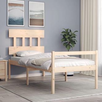 vidaXL Cama Para Personas Mayores Con Cabecero Madera Maciza 90x200 Cm Vidaxl