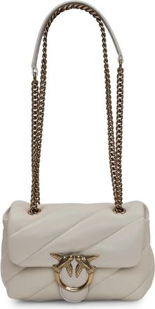 Pinko Mini Love Bag Puff - Dames - Schoudertassen - Wit - ONE Size - Katoen - Tassen