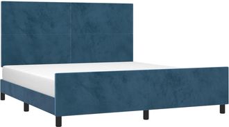 vidaXL Vidaxl - Estructura De Cama Sin Colch&oacute;n Terciopelo Azul Oscuro 160x200cm