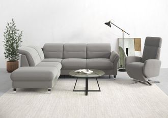 Sit&more Ecksofa »Grenoble L-Form mit Federkern« wahlweise mit Bettfunktion, Bettkasten, Arm- und Kopfteilverstellung