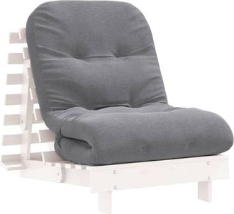 vidaXL Fut&oacute;n Sof&aacute; Cama Con Colch&oacute;n Madera Maciza Blanco 70x206x11 Cm Vidaxl