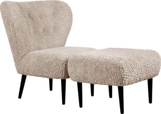 LeGer Home by Lena Gercke Sessel »Dinah« Knopfheftung im Rücken, wahlweise mit oder ohne Hocker