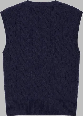 Polo Ralph Lauren Cable-Knit Wool and Cashmere Gilet - Navy