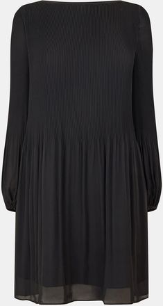 HUGO BOSS Womens Dasie Crew Neck Long Sleeve Knee Length Dress in Black - Size 12 UK