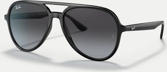 Ray-Ban RB4376 - Occhiali da sole pilot neri con lenti grigie-Nero