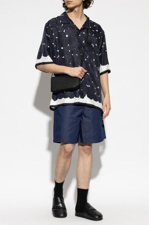 Givenchy Silk Shirt, Mens, Navy Blue