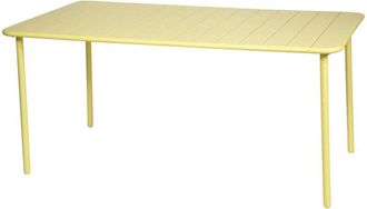 Sweeek 6-8 seater rectangular steel garden table Yellow 160x90x72.5 cm - Amelia 160cm