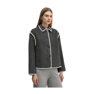Oui Jassen, Dames, Grijs, S, Lichte Jassen